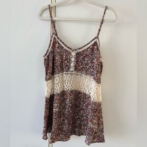 Boho Floral XS Tank Floral Crochet CamiTop Cottagecore Fairy Indie Festival Boho